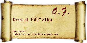 Oroszi Füzike névjegykártya